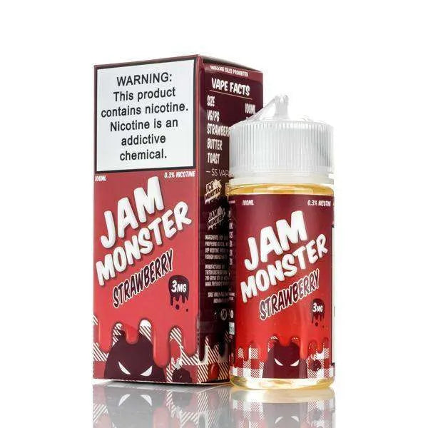 Jam Monster Strawberry E-Liquid â€“ 100ml – Strawberry 3mg | VapeGlow